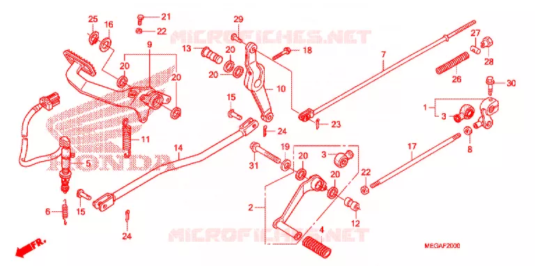OPSTAP/PEDAAL Honda MOTO 750 SHADOW 2010  VT750CSA