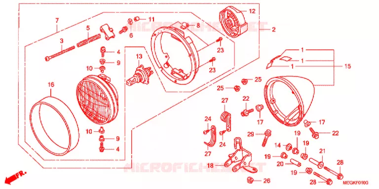 KOPLAMP Honda MOTO 750 SHADOW 2011  VT750CSA