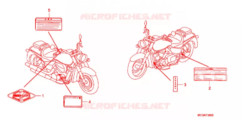 WAARSCHUWINGSLABEL(1) Honda MOTO 750 SHADOW 2011  VT750CSA