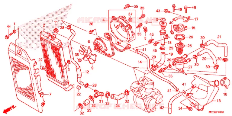 RADIATOR Honda MOTO 750 SHADOW 2011  VT750CSB