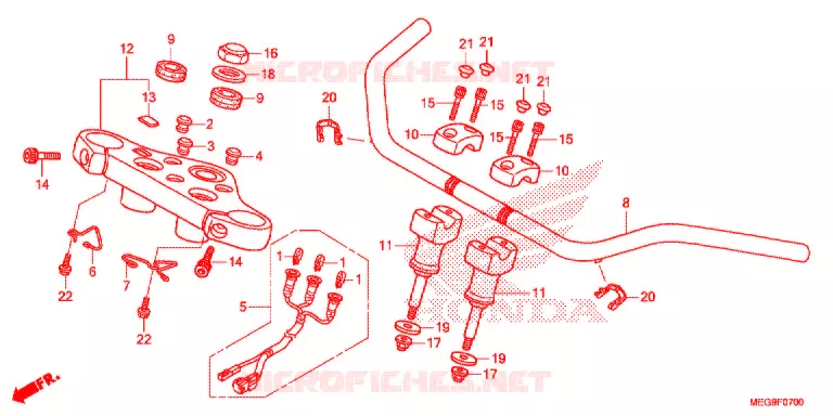 STUUR (VT750C/VT750CS) Honda MOTO 750 SHADOW 2011  VT750CSB