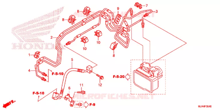 VOOR REM PIJP Honda MOTO 750 SHADOW 2012  VT750CSC
