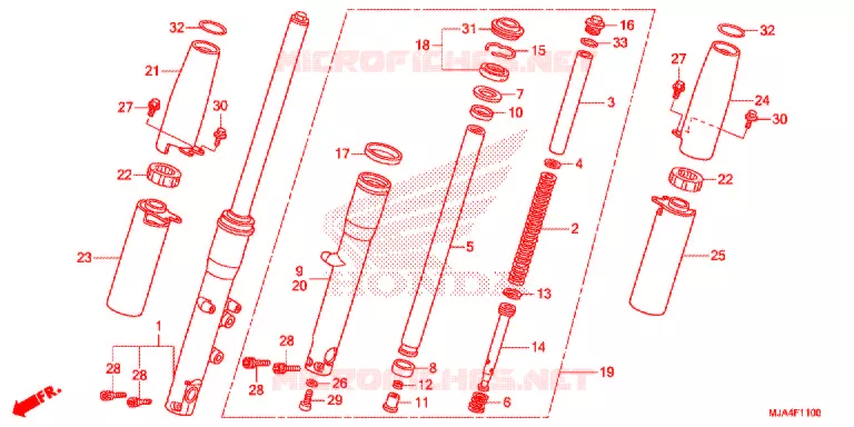 VOOR VORK (VT750C/CA/CS/C2B) Honda MOTO 750 SHADOW 2012  VT750CSC