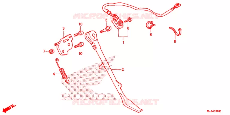 ZIJSTANDAARD (VT750C/CA/CS/C2/C2F/C2B) Honda MOTO 750 SHADOW 2012  VT750CSC