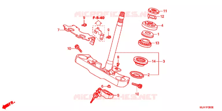 STURING STANG/BOVENSTE BRUG (VT750CA/CS) Honda MOTO 750 SHADOW 2012  VT750CSC
