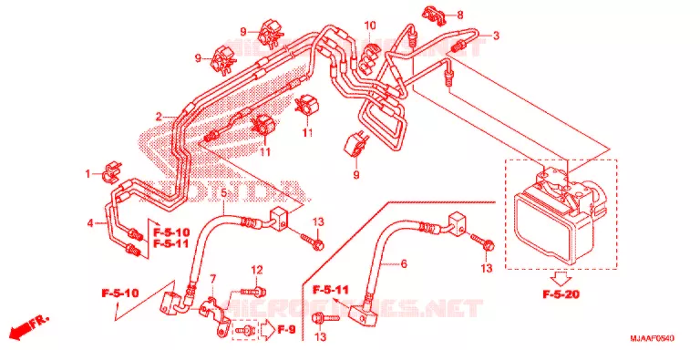 VOOR REM PIJP Honda MOTO 750 SHADOW 2013  VT750CSD