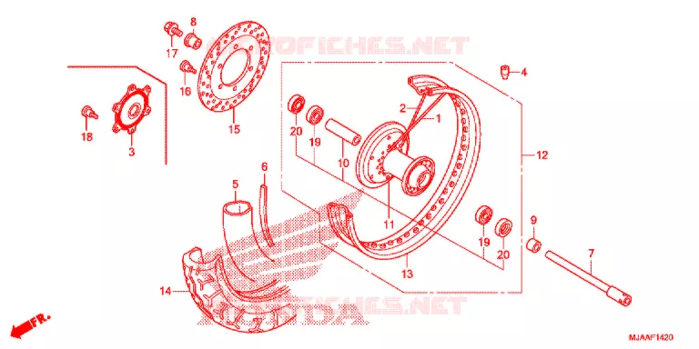 VOORWIEL (VT750C/CA/C2/C2B/C2F/CS/C2S) Honda MOTO 750 SHADOW 2013  VT750CSD