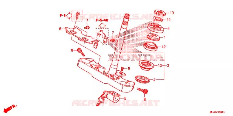 STURING STANG/BOVENSTE BRUG (VT750C/CA/CS) Honda MOTO 750 SHADOW 2013  VT750CSD