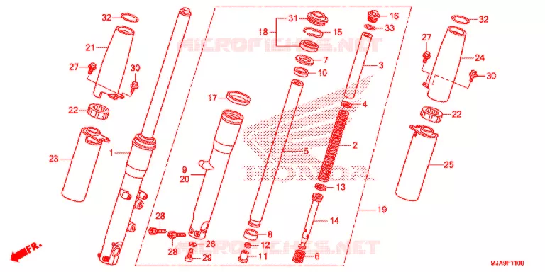 VOOR VORK Honda MOTO 750 SHADOW 2015  VT750CSF