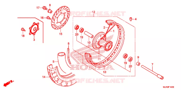 VOOR WIEL Honda MOTO 750 SHADOW 2015  VT750CSF
