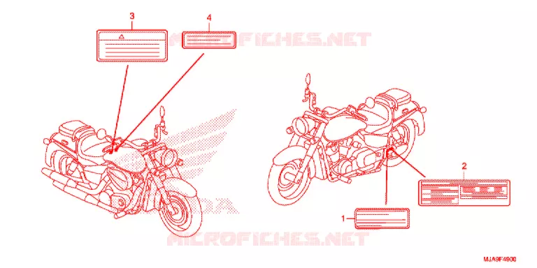 WAARSCHUWINGSLABEL(1) Honda MOTO 750 SHADOW 2015  VT750CSF