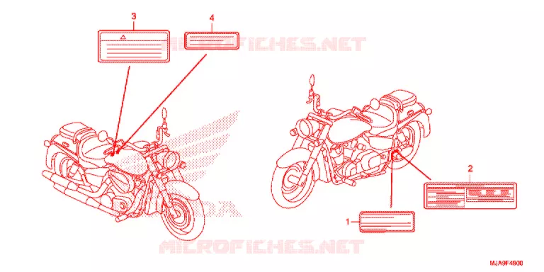 WAARSCHUWINGSLABEL(1) Honda MOTO 750 SHADOW 2016  VT750CSG