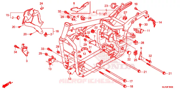 FRAME CHASSIS Honda MOTO 750 SHADOW 2016  VT750CSG