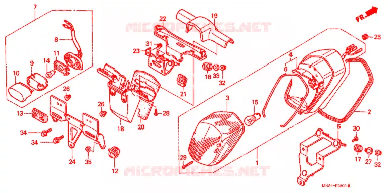 ACHTERLICHT(2) Honda MOTO 750 SHADOW 1998  VT750CW