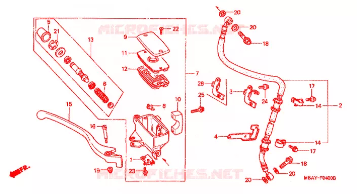 VOORREM HOOFDCILINDER Honda MOTO 750 SHADOW 2000  VT750CY