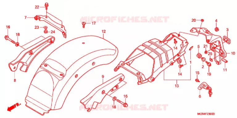 ACHTER STROOMLIJNKAP Honda MOTO 750 SHADOW 2003  VT750DCA3