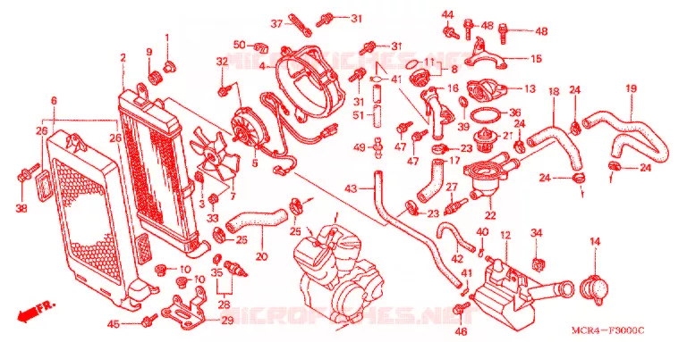 RADIATOR Honda MOTO 750 SHADOW 2003  VT750DCA3
