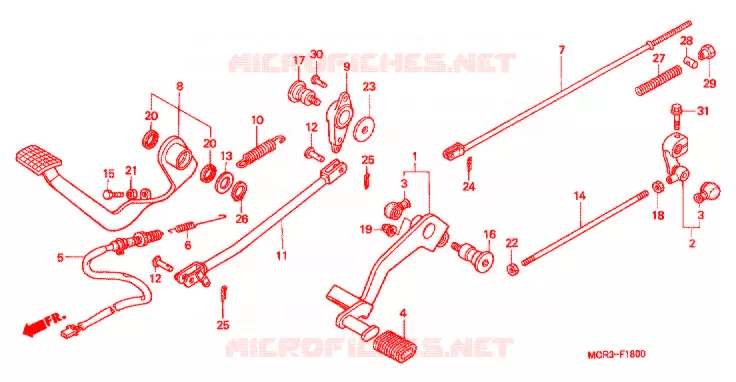 OPSTAP/PEDAAL Honda MOTO 750 SHADOW 2005  VT750DCA5_A
