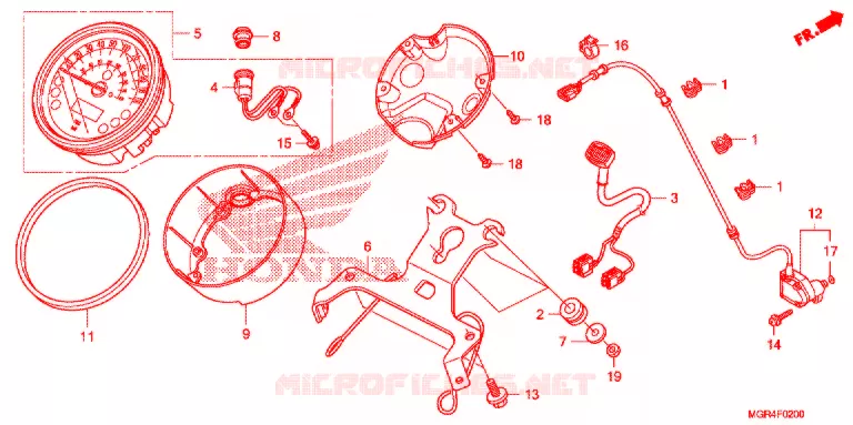 COMBINATIEMETER Honda MOTO 750 SHADOW 2010  VT750SA_U