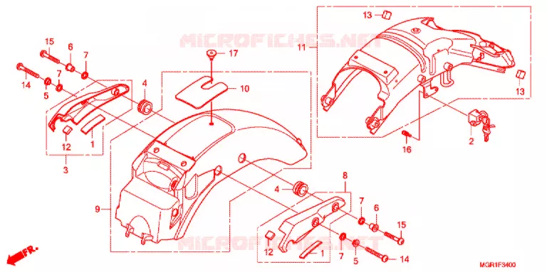 ACHTER STROOMLIJNKAP Honda MOTO 750 VT 2011  VT750SB