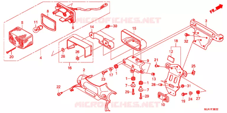 ACHTERLICHT (VT750S) Honda MOTO 750 VT 2014  VT750SC