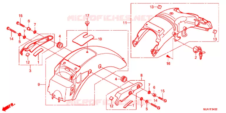 ACHTERSPATBORD  (VT750S) Honda MOTO 750 VT 2013  VT750SC
