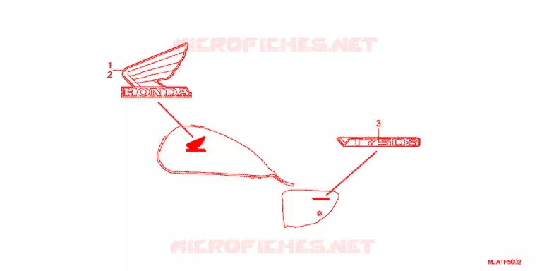 EMBLEEM/STREEP (VT750S) Honda MOTO 750 VT 2013  VT750SC