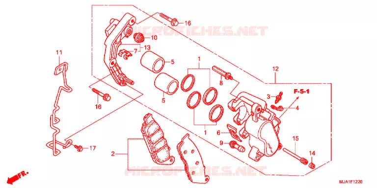 REMKLAUW VOOR (VT750S) Honda MOTO 750 VT 2014  VT750SC