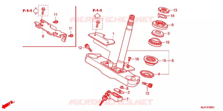 STURING STANG/BOVENSTE BRUG (VT750C2B/S) Honda MOTO 750 VT 2014  VT750SC