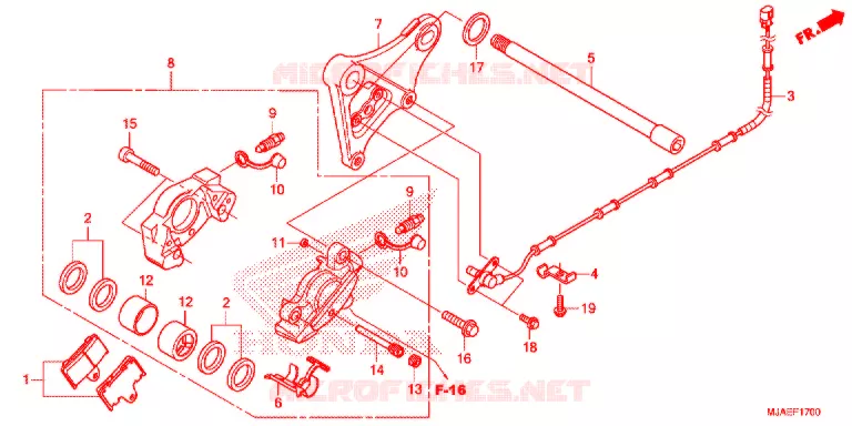 ACHTER REMKLAUW Honda MOTO 750 SHADOW 2016  VT750CSG