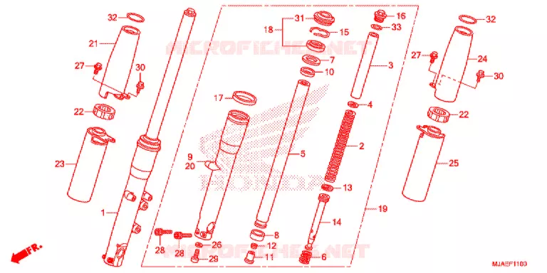 VOOR VORK (VT750CS/C2B/C) Honda MOTO 750 SHADOW 2016  VT750CSG