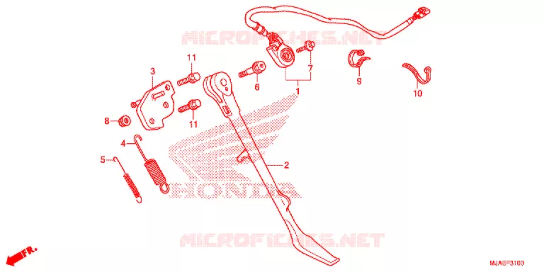 ZIJSTANDAARD (VT750CS/C2B/C2S/C) Honda MOTO 750 SHADOW 2016  VT750CSG