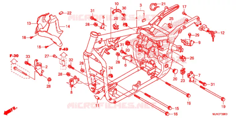 FRAME CHASSIS (VT750CS/C2B/C2S/C) Honda MOTO 750 SHADOW 2016  VT750CSG