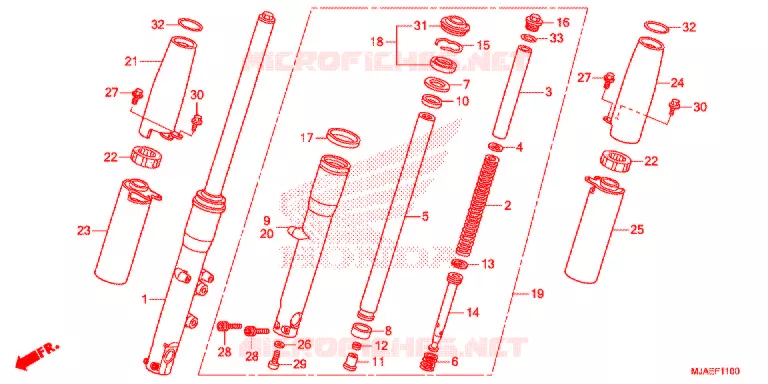 VOOR VORK (VT750CS/C2B/C) Honda MOTO 750 SHADOW 2016  VT750CSG