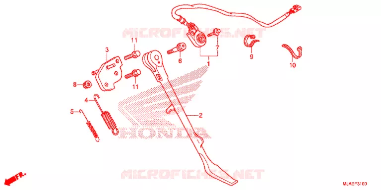 ZIJSTANDAARD (VT750CS/C2B/C2S/C) Honda MOTO 750 SHADOW 2016  VT750CSG