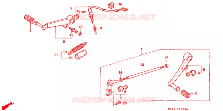 OPSTAP/PEDAAL Honda MOTO 400 CBR 1991  CBR400RRL