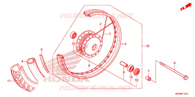 VOORWIEL (RAYON) Honda MOTO 110 EX5 2017  NBC110KDFH