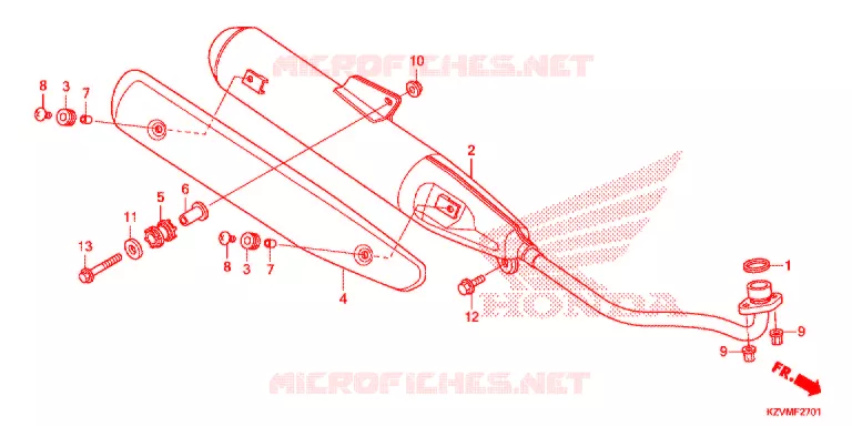UITLAATDEMPER (NBC110KDF/MDF/MCD) Honda MOTO 110 EX5 2018  NBC110MCDH