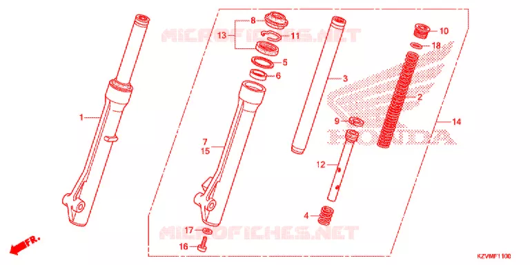 VOOR VORK Honda MOTO 110 EX5 2017  NBC110MCDH