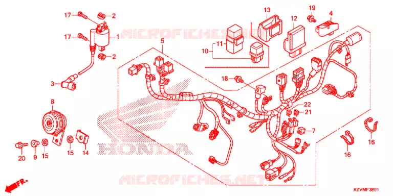 BEDRADINGSBUNDEL (NBC110KDF/MDF/MCD) Honda MOTO 110 EX5 2017  NBC110MDFH