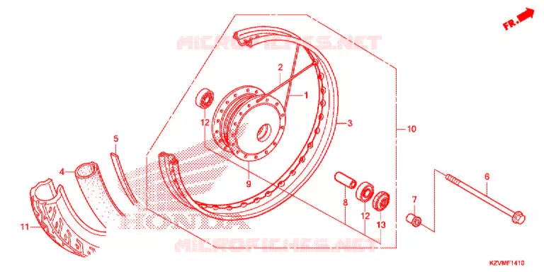VOORWIEL (RAYON) Honda MOTO 110 EX5 2018  NBC110MDFH