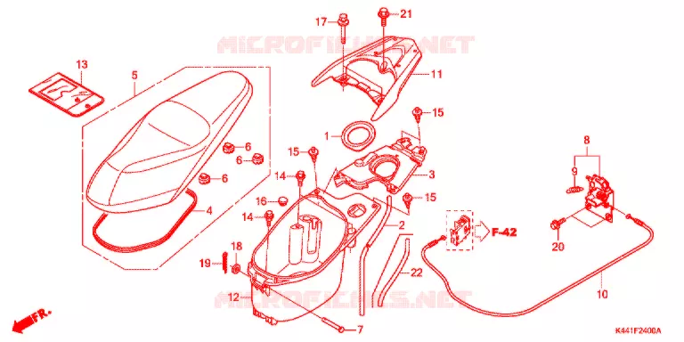 ZITTING/BAGAGEBOX Honda SCOOTER 110 DIO 2018  NSC110CBFH