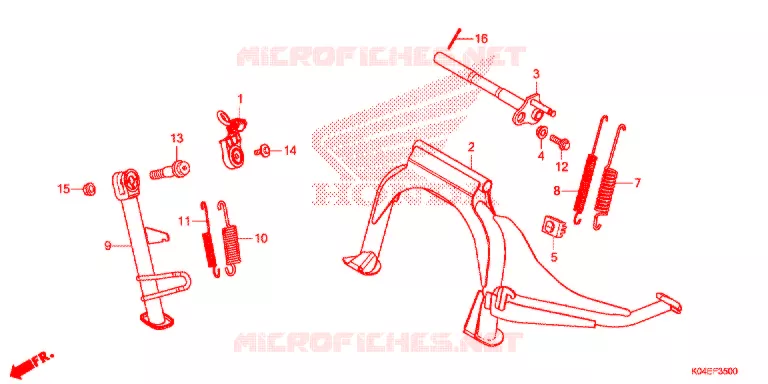 HOOFD STANDAARD/REMPEDAAL Honda SCOOTER 300 FORZA 2017  NSS300AH