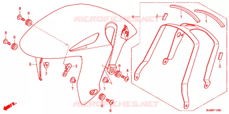 VOORSPATBORD Honda MOTO 800 CROSSRUNNER 2018  VFR800XH_J