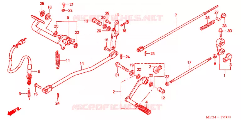 OPSTAP/PEDAAL Honda MOTO 750 SHADOW 2005  VT750CA5