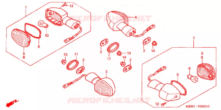 KNIPPERLICHT (VTR1000F1/2/3) Honda MOTO 1000 VTR 2001  VTR1000F1