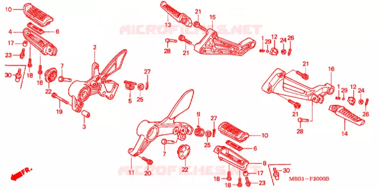 OPSTAP/PEDAAL Honda MOTO 1000 VTR 2001  VTR1000F1