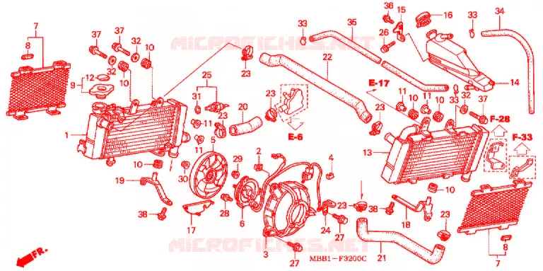 RADIATOR Honda MOTO 1000 VTR 2001  VTR1000F1
