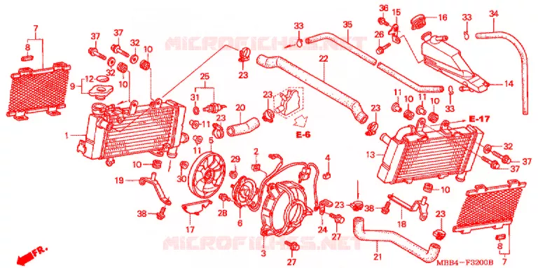 RADIATOR Honda MOTO 1000 VTR 2002  VTR1000F2
