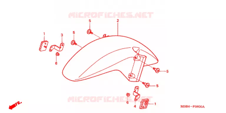 VOORSPATBORD Honda MOTO 1000 VTR 2004  VTR1000F4_A